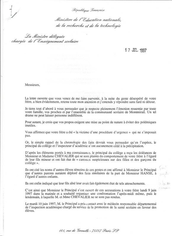 Bernard HANSE, un homme d'honneur piétiné par Mme Ségolène 