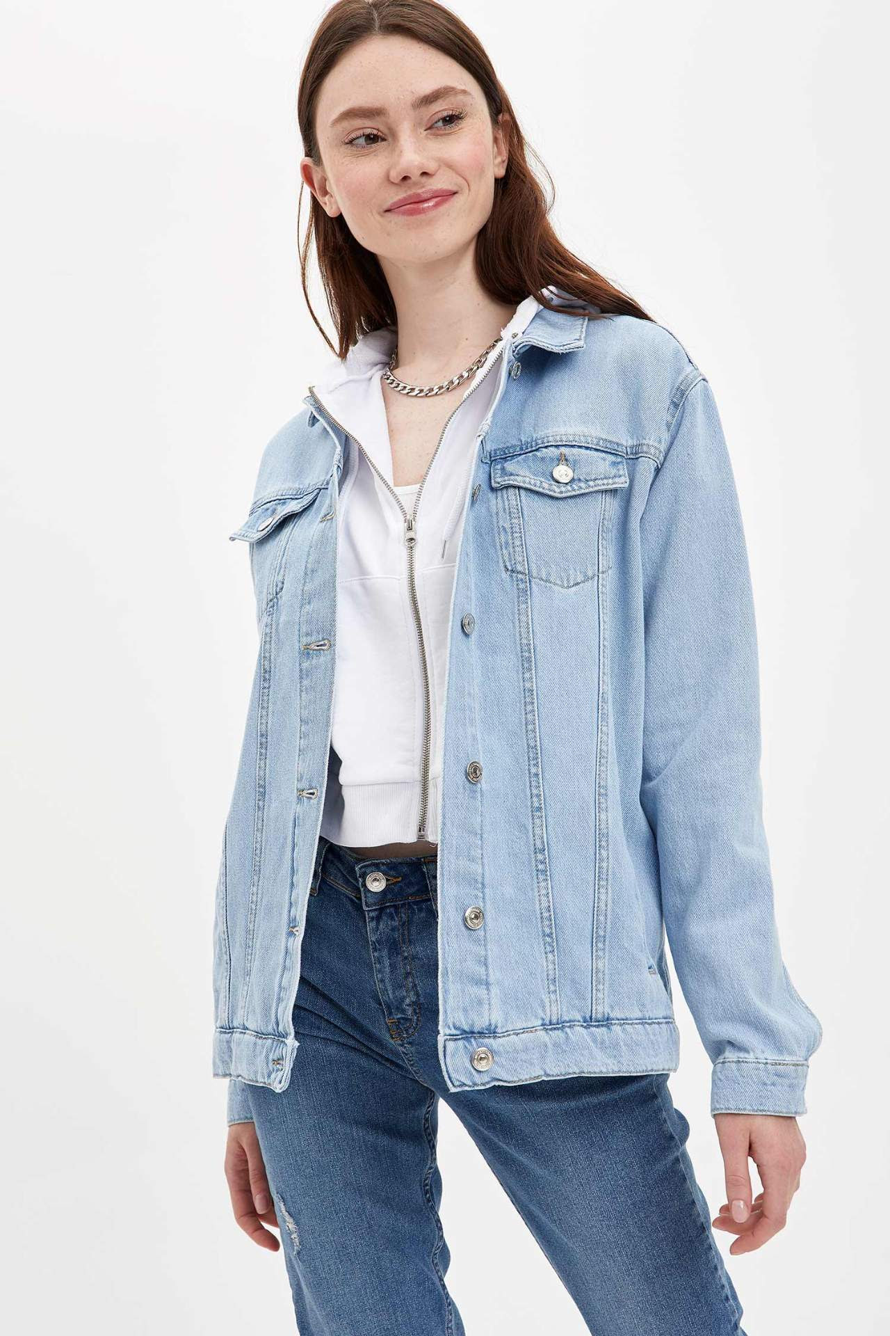 Defacto Woman Jacket Women Spring Denim Jackets Women Casual Light Blue Denim Coats Women S Fashion Denim Jacket L3530azsp Jackets Aliexpress