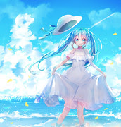 夏 白ワンピース Pixiv年鑑 B