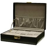 Watch Box Storage Case Leather For 10 Watches With Lined Pocket