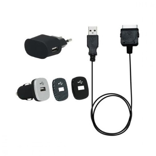  POWY- Pack Mini chargeur Allume-cigare + Chargeur Secteur pour iPhone