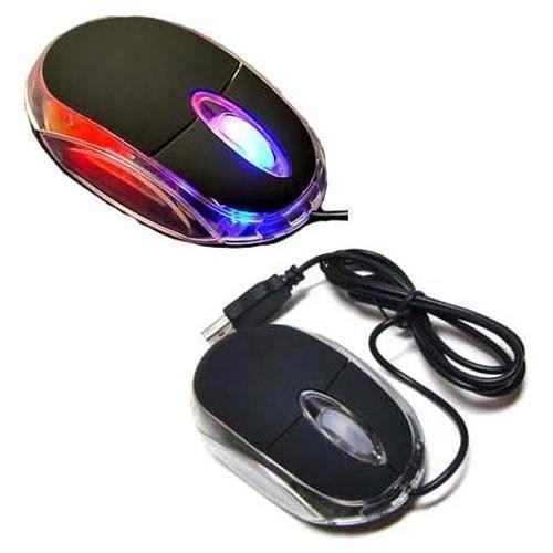 SODIAL- USB LED Optical Wired Scroll Wheel Mini Mouse Mice For PC Laptop - Black