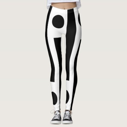 "My I" Abstract design black and white Leggings