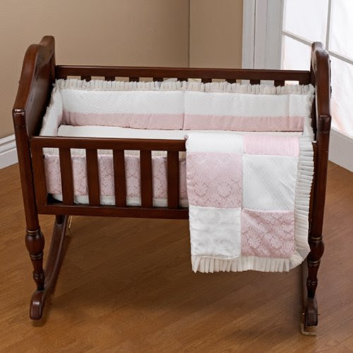 cradle bedding that is supremely sweet Our Flower Applique Cradle ...