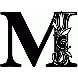 Download Silhouette Design Store - View Design #68530: vine monogram m