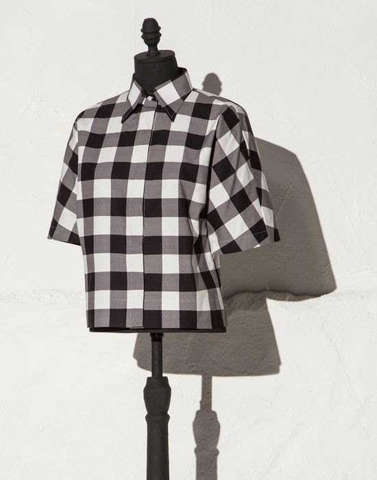 CROPPED VICHY PRINT POPLIN SHIRT - Short sleeve shirts - Dolce&Gabbana - Summer 2015