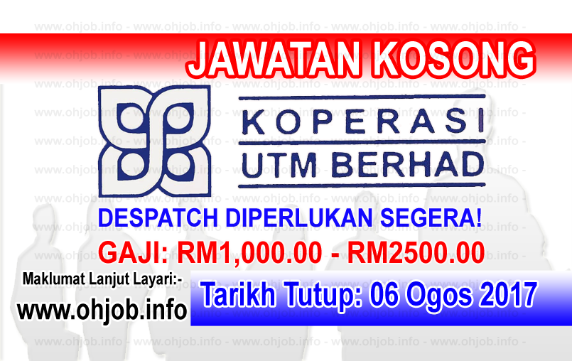 Jawatan Kerja Kosong Koperasi UTM Berhad logo www.ohjob.info ogos 2017