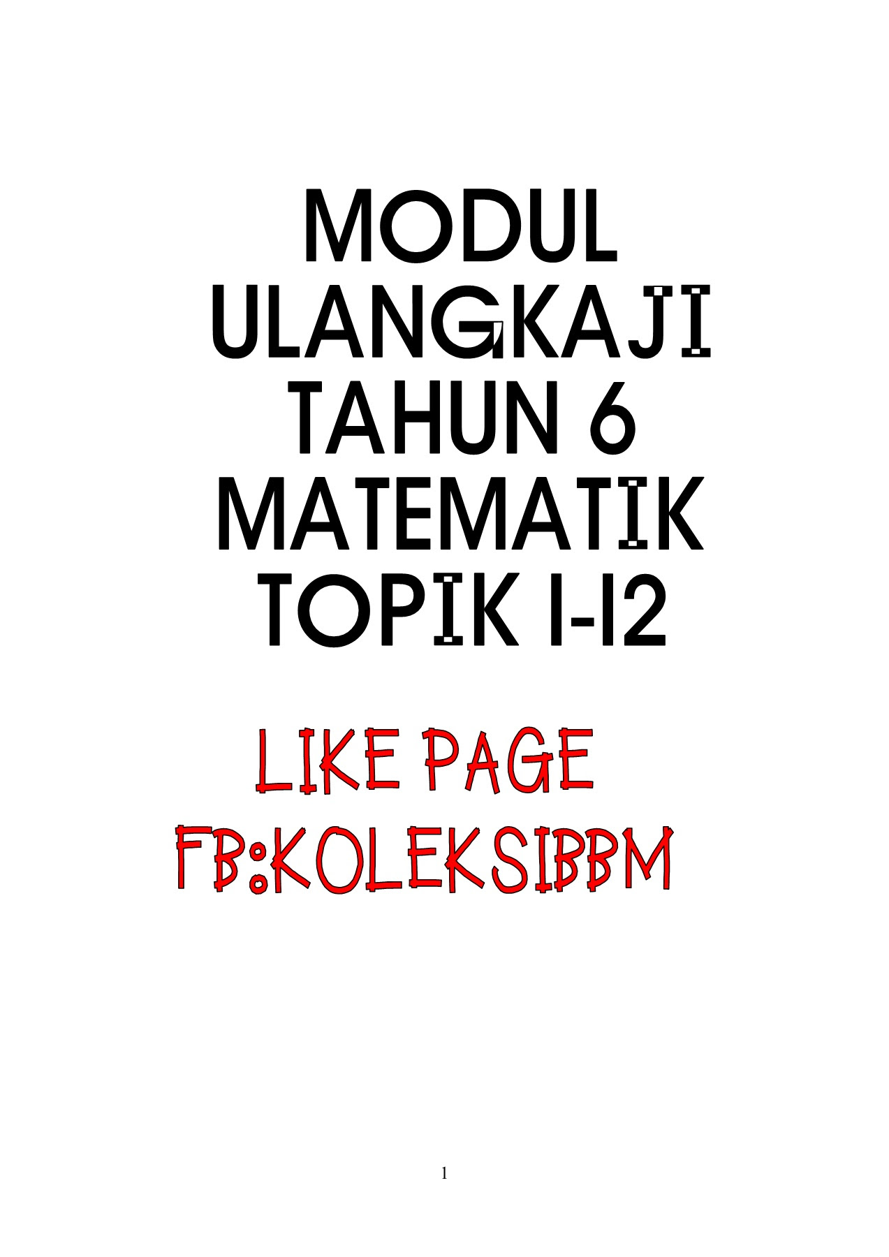 Modul Ulangkaji Matematik Tahun 6 Topik 1 12