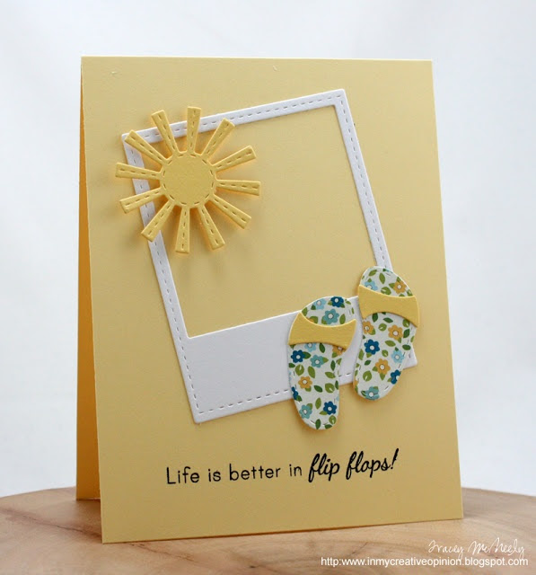 Life is better in flip flops; that could be used as a title for scrapbooking. In My Creative Opinion
