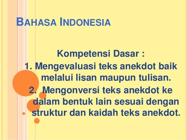 Mengkonversi anekdot