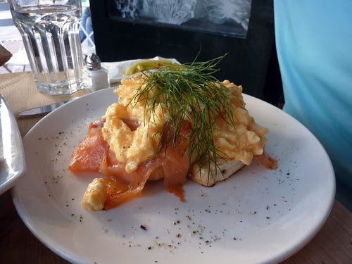Smoked salmon and scrambled egg