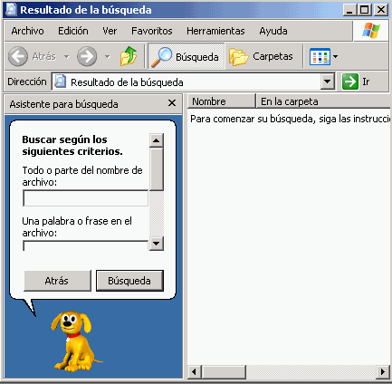 Buscador de archivos Windows XP