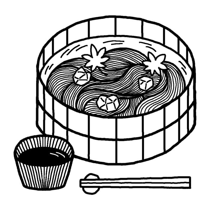 そうめん 流し イラスト