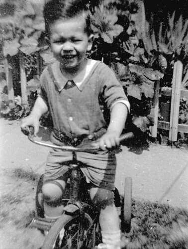Boy on tricycle