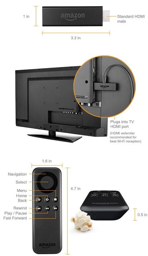 Amazon Fire TV Streaming HDMI Media Player Stick with ...