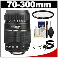 Tamron 70-300mm Di Macro Lens with Hood + UV Filter + Accessory Kit for Sony Alpha A37, A57, A58, A65, A77, A99 Digital SLR Cameras