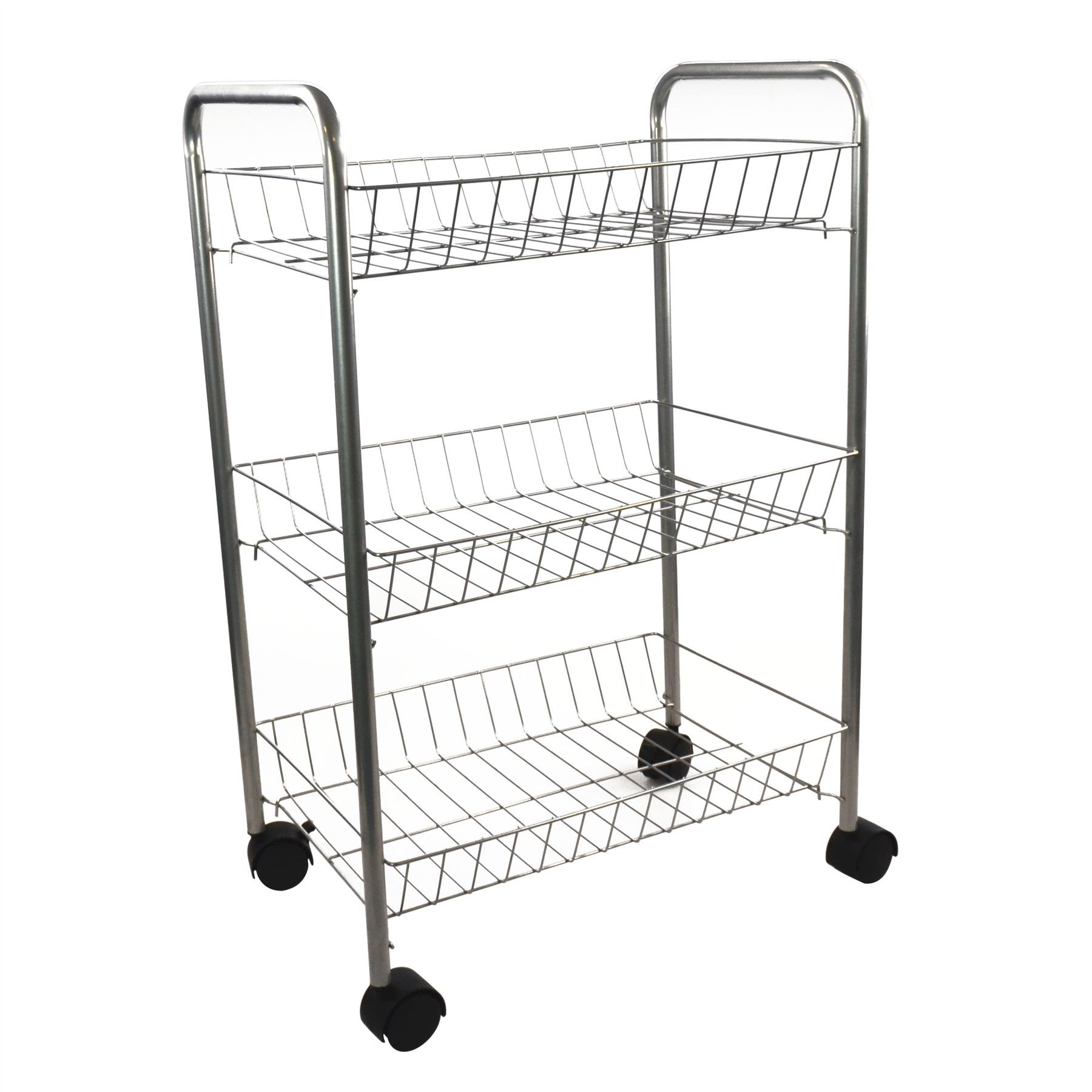 3 Tier Metal Kitchen Storage Trolley Vegetable Fruit Cart ...