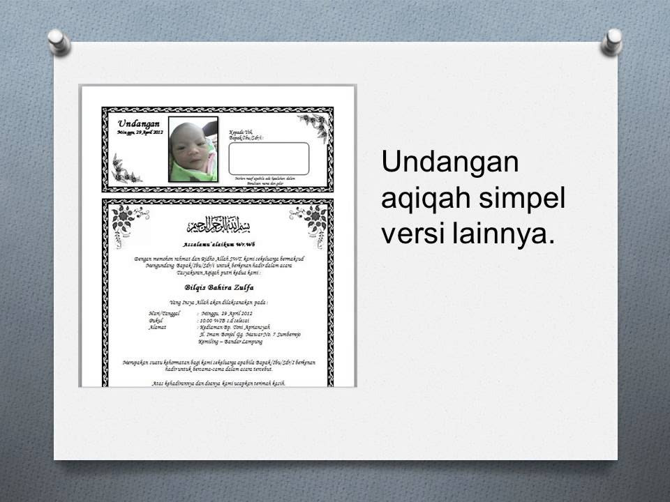 Contoh Undangan Acara Aqiqah kelahiran Bayi - YouTube
