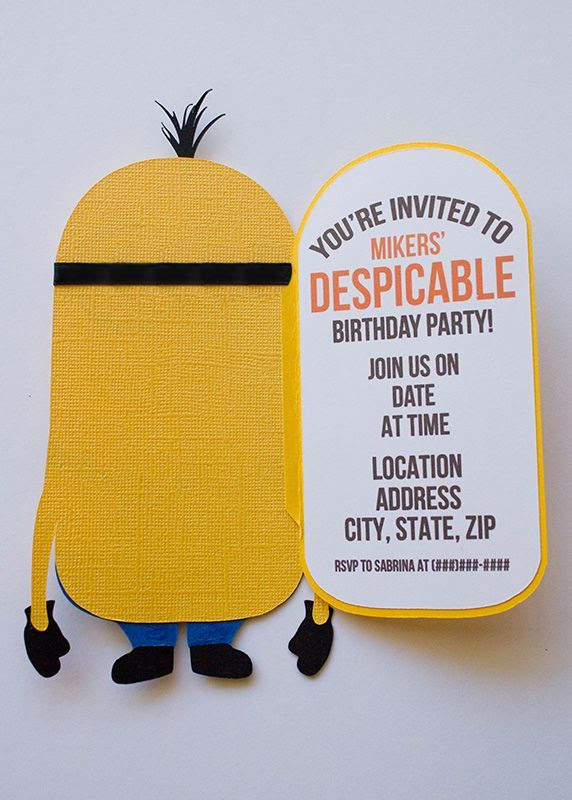 Despicable Me Invitations 5 | despicable me invitation, pixar character, birthday party, minions ...
