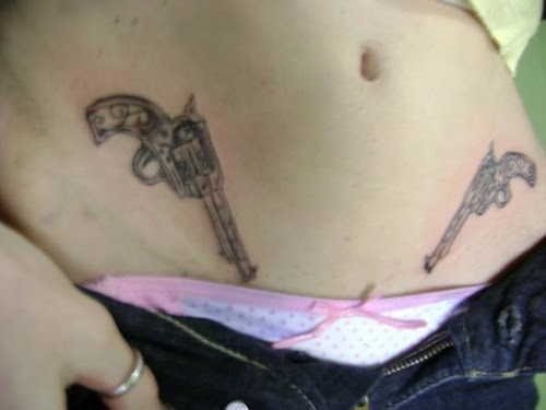 guns tattoos. Justin at Kats Like Us Tattoos