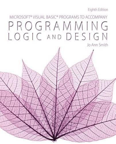 Microsoft Visual Basic Programs to Accompany Programming Logic and Design, by Jo Ann Smith