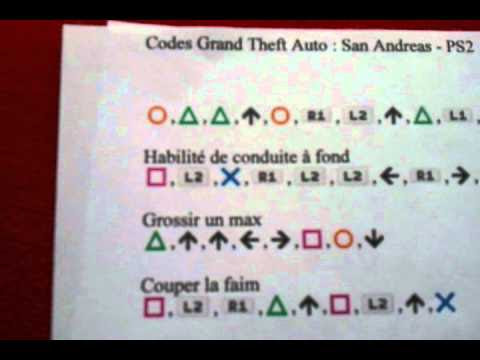 code de triches de Grand Theft Auto San Andreas - YouTube