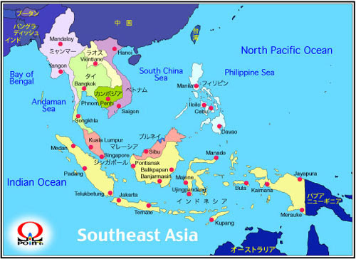 東南アジア地図 旅行情報 時刻 天気 国旗 Map Of Southeast Asia