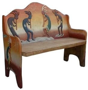 Amazon.com : Southwest Design Benches - Kokopelli Inspired Wood ...