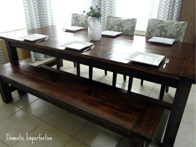 DIY Farmhouse Table and Bench — Domestic Imperfection