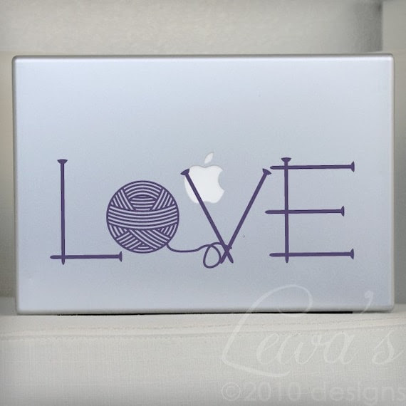 Knit Love Laptop / Macbook / Notebook Computer Decal Sticker