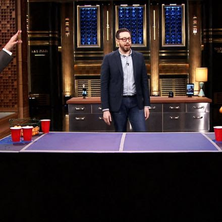 Jimmy Faces Off Against Joshua Topolsky's Beer Pong Robot