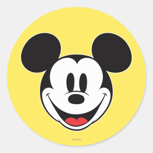  Mickey  Mouse  Smiling Classic Round Sticker  Zazzle