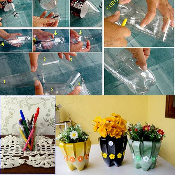 DIY Plastic Bottles Flower Vase
