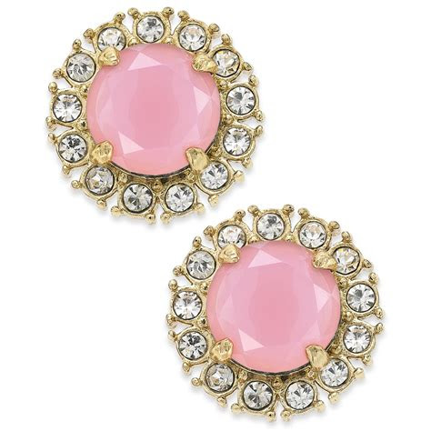 These earrings are shaped like bees and feature faceted smooth pearls . Lyst - Kate Spade New York New York Goldtone Candy Pink