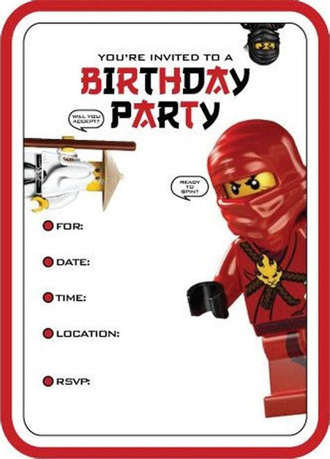Let's get this party started! free printable lego ninjago birthday invitations printable templates
