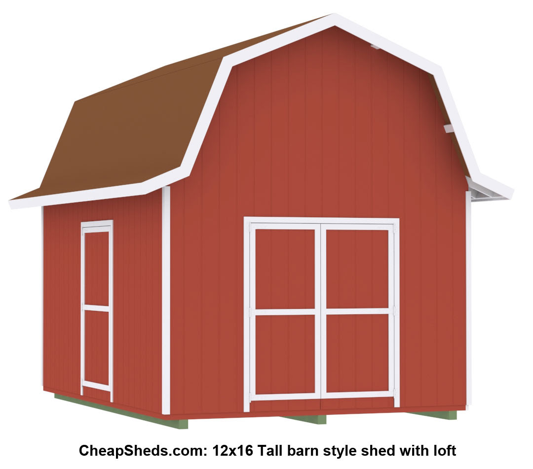 Tall Gambrel Barn Style Sheds