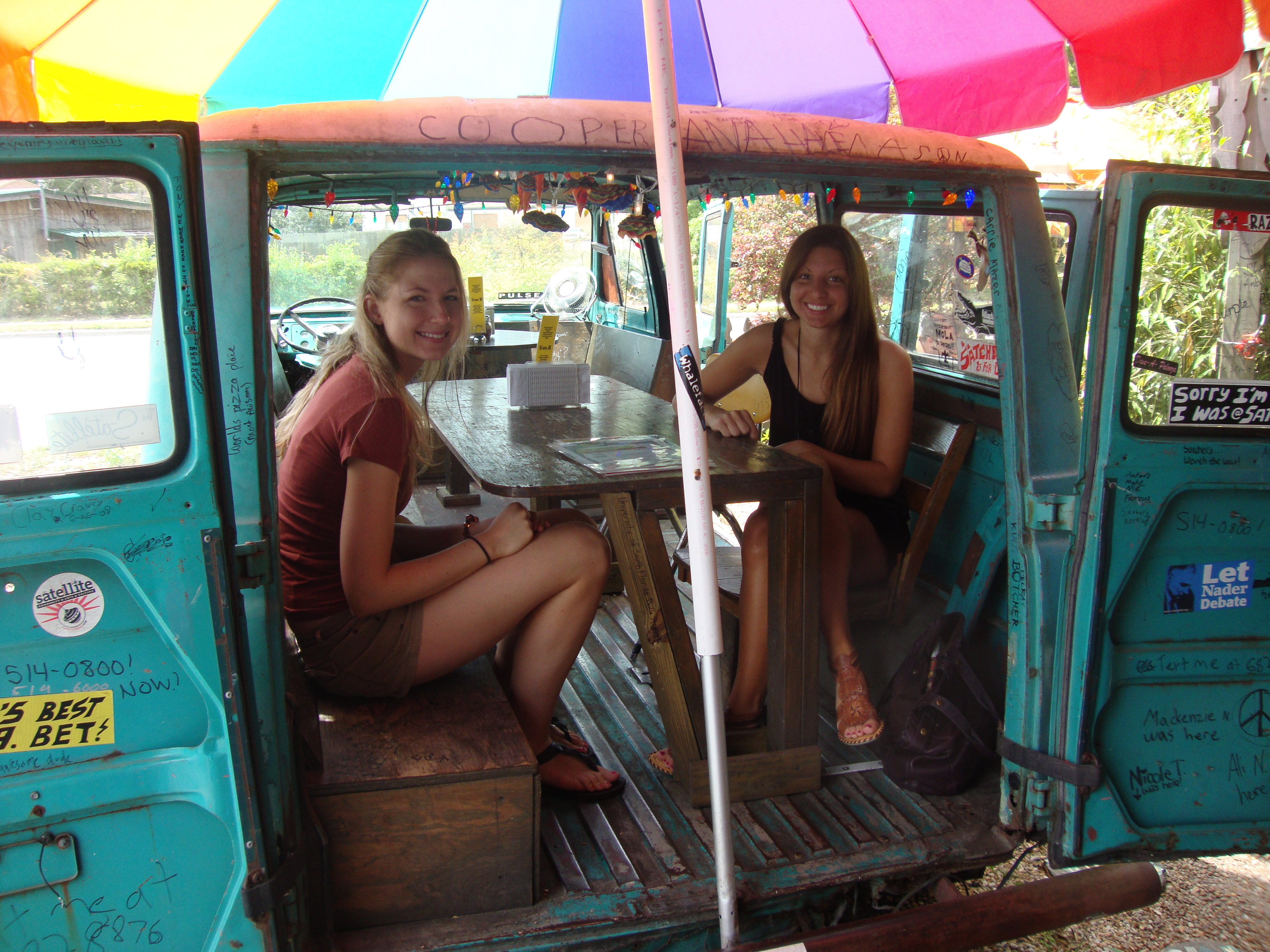 an old VW van decked out