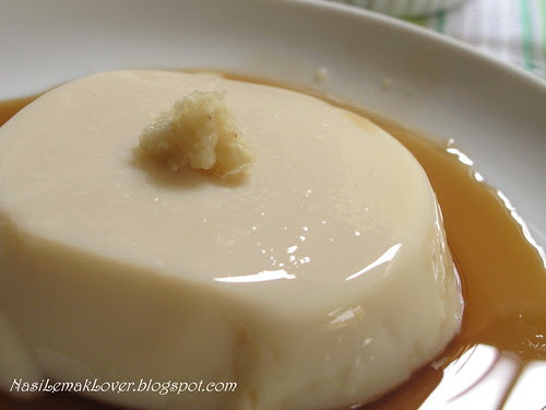 Soymilk pudding with palm sugar syrup & minced ginger