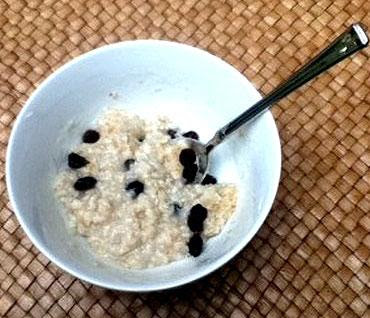 A snapshot of what Nathan's dinner bowl looks like these days