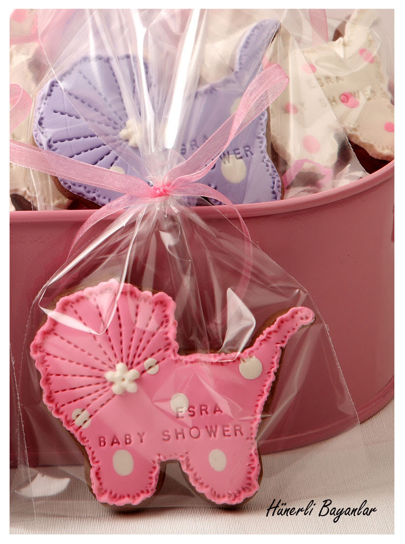 Esra'nın Baby Showeri için hazırladığım süslü kurabiyeler 
