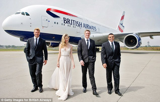 Ready for the red carpet: Georgia and the rugby stars look rather smarter