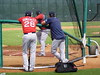 Adrian Gonzalez and Jacoby ELLSBURY watch David Ortiz hit