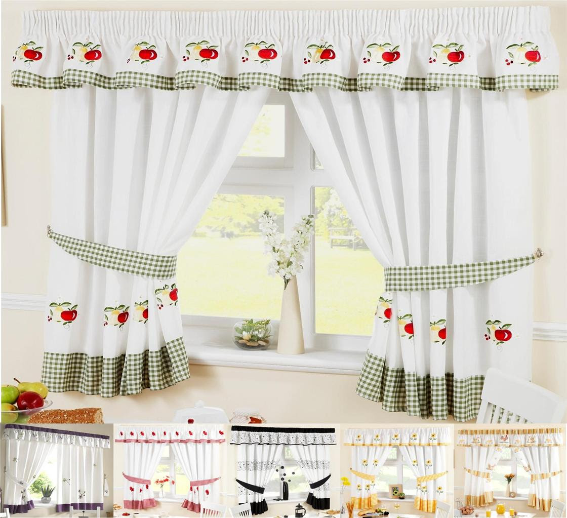 Kitchen Window Curtains in white