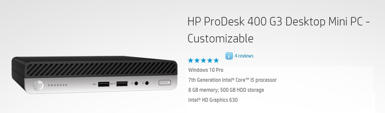 Hp Prodesk 400 G3 Desktop Mini Pc