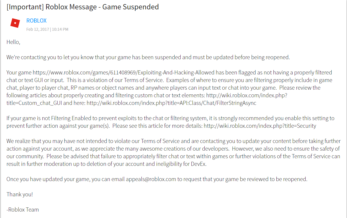 Exploiting Allowed Game Taken Down Temp And Roblox Not - 