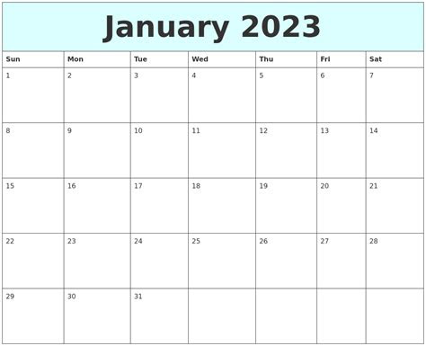  january 2023 free calendar