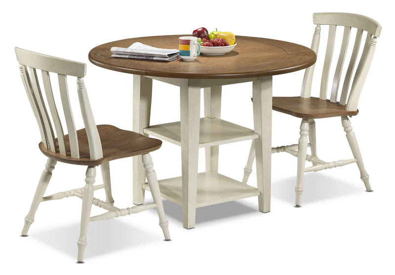 Fresco 3-Piece Dining Set - Driftwood and Cream