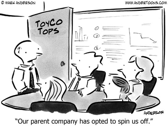 They've Opted For A Spin Off business cartoon