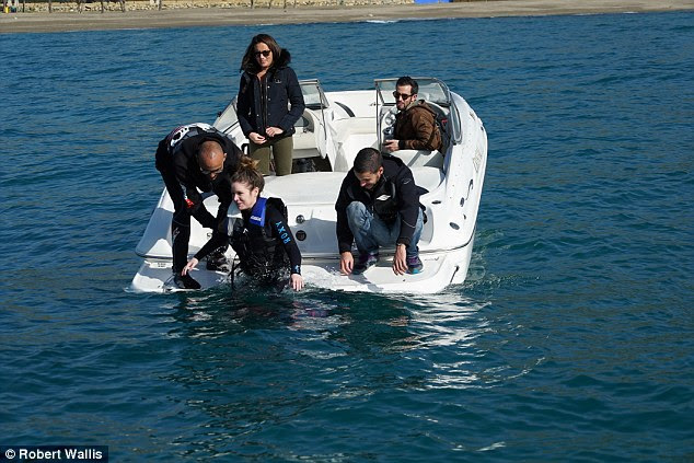 Easing her way in: At this point Harriet remembered that she was rubbish at watersports