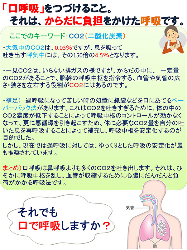口呼吸 二酸化炭素の問題とは 帯広市の歯科 歯医者は ますち歯科診療室